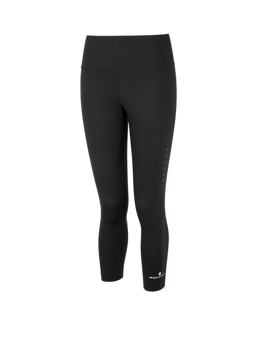 Ronhill Women's Core Crop Tight in Black/Bright White - front