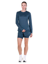 Ronhill Women's Core L/S Tee in Evening Haze - worn, front