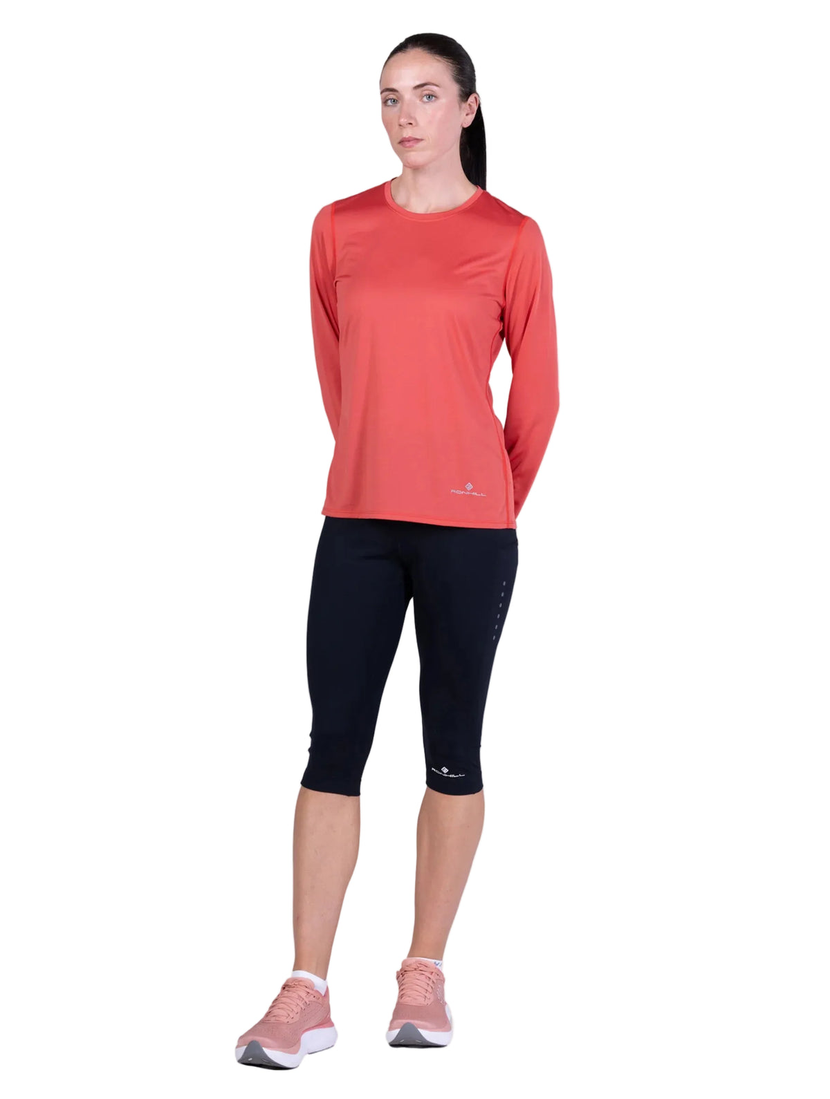 Ronhill Women's Core L/S Tee in Sumac - fabric detail