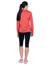 Ronhill Women's Core L/S Tee in Sumac - worn, front
