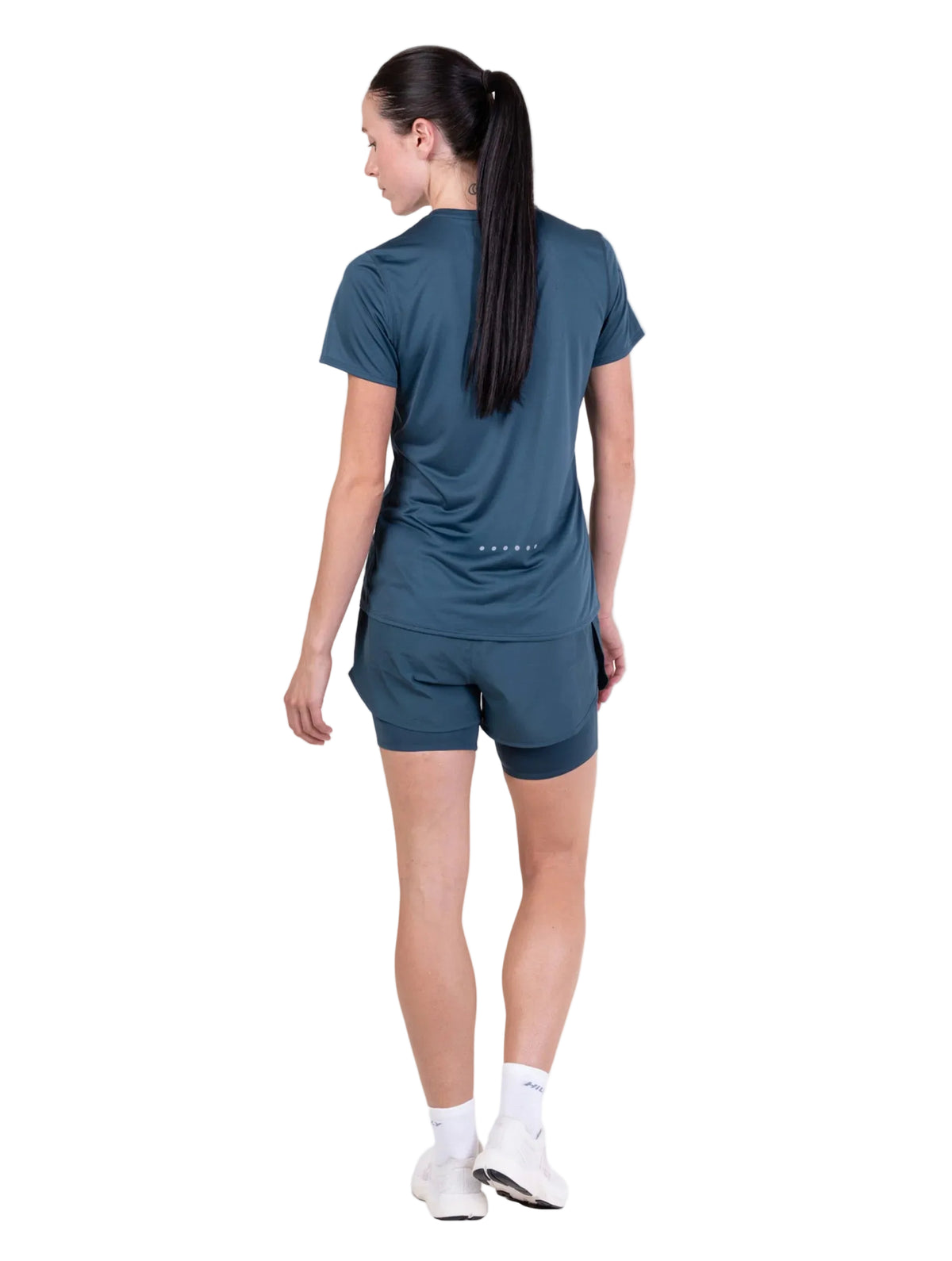 Ronhill Women's Core S/S Tee in Evening Haze - side, worn