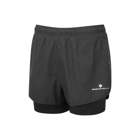 Ronhill Women's Core Twin Short in All Black - front