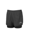 Ronhill Women's Core Twin Short in Black - flat, front