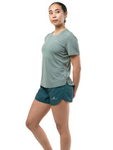 Ronhill Women's Tech 4.5" Short in Evening Haze/Seafoam - detail, 1