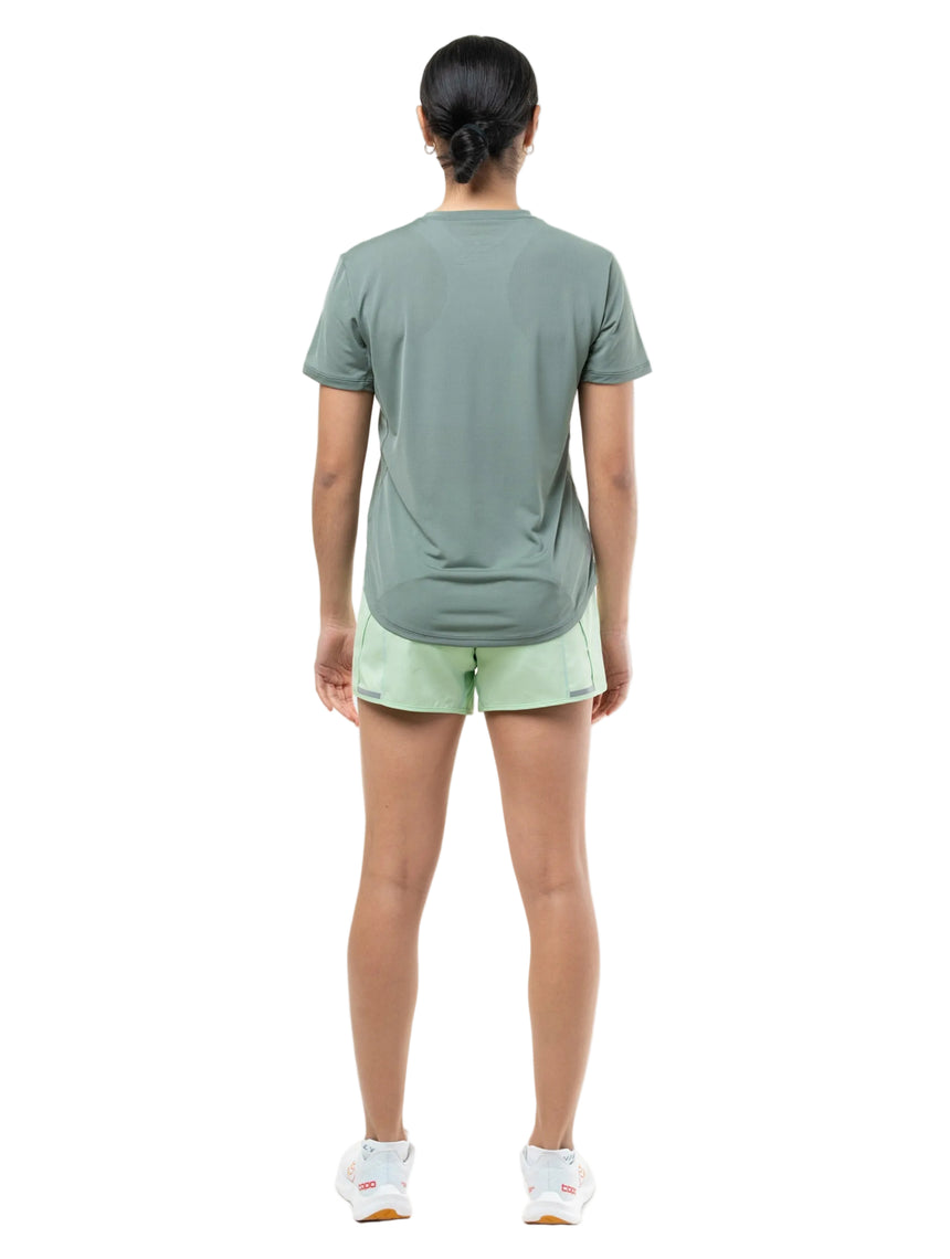 Ronhill Women's Tech 4.5" Short in Seafoam/Laurel - detail, 5