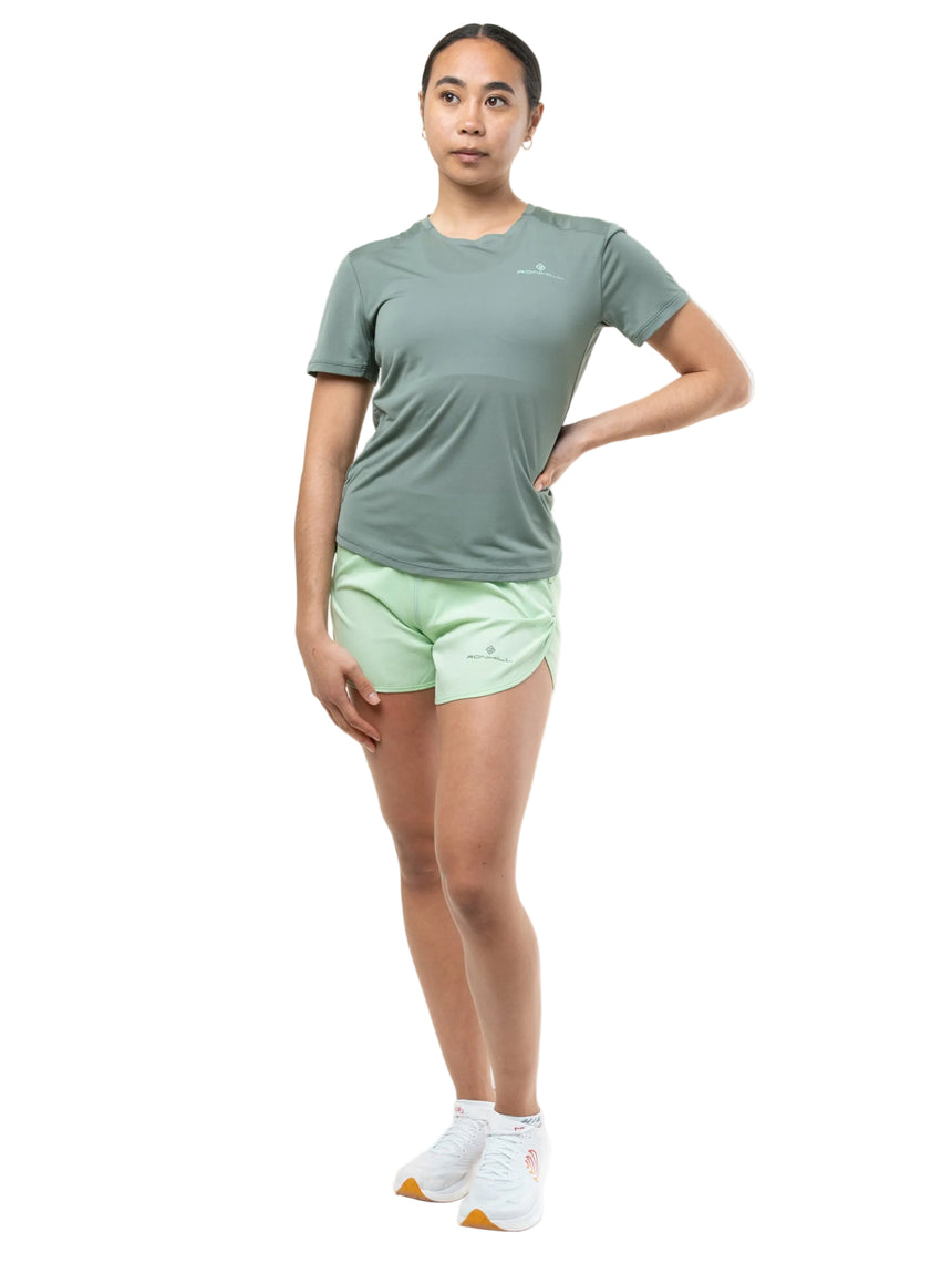 Ronhill Women's Tech 4.5" Short in Seafoam/Laurel - detail, 6