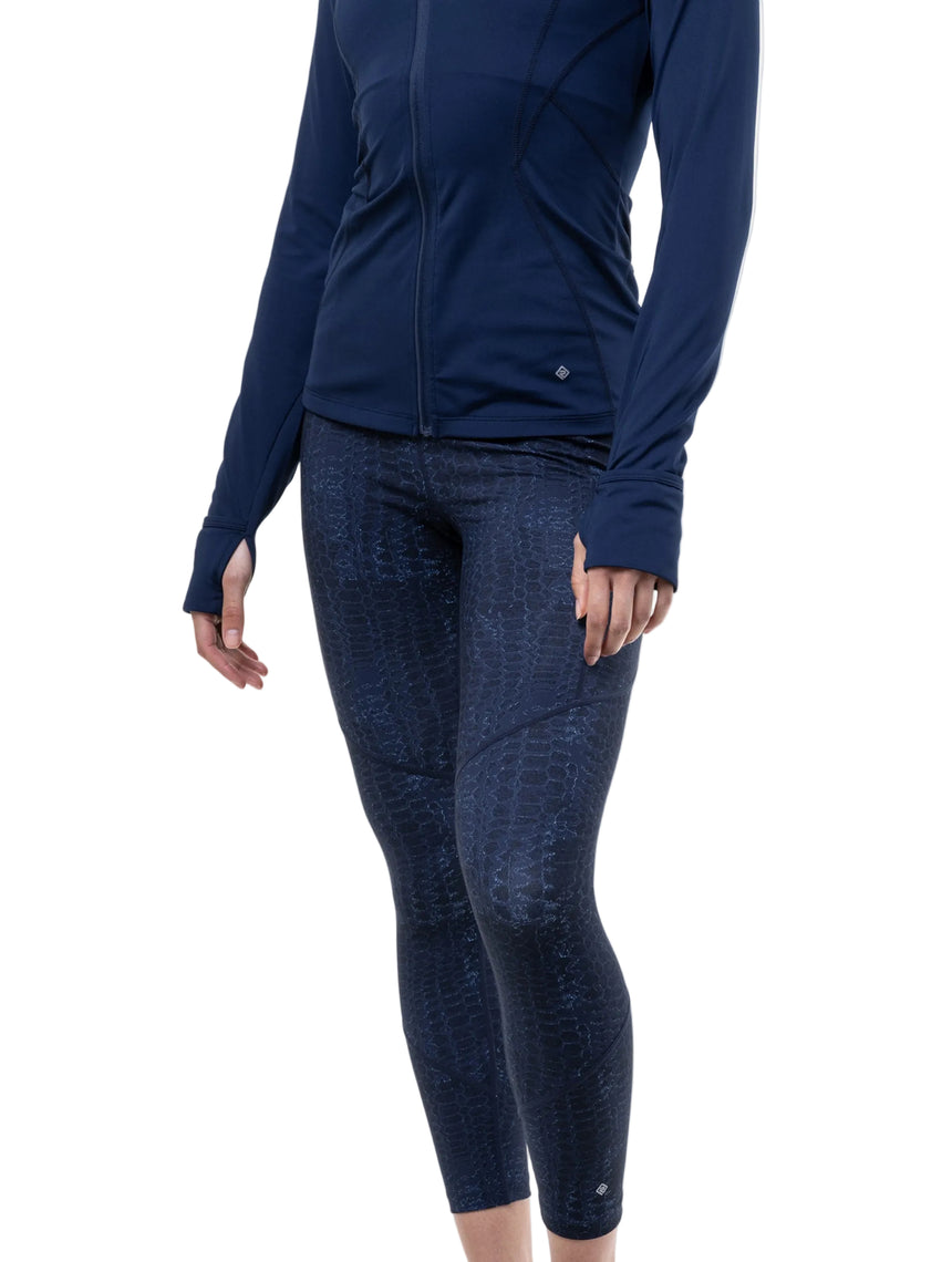 Ronhill Women's Tech 7/8 Tight in Dark Navy/Serpent - detail, 1