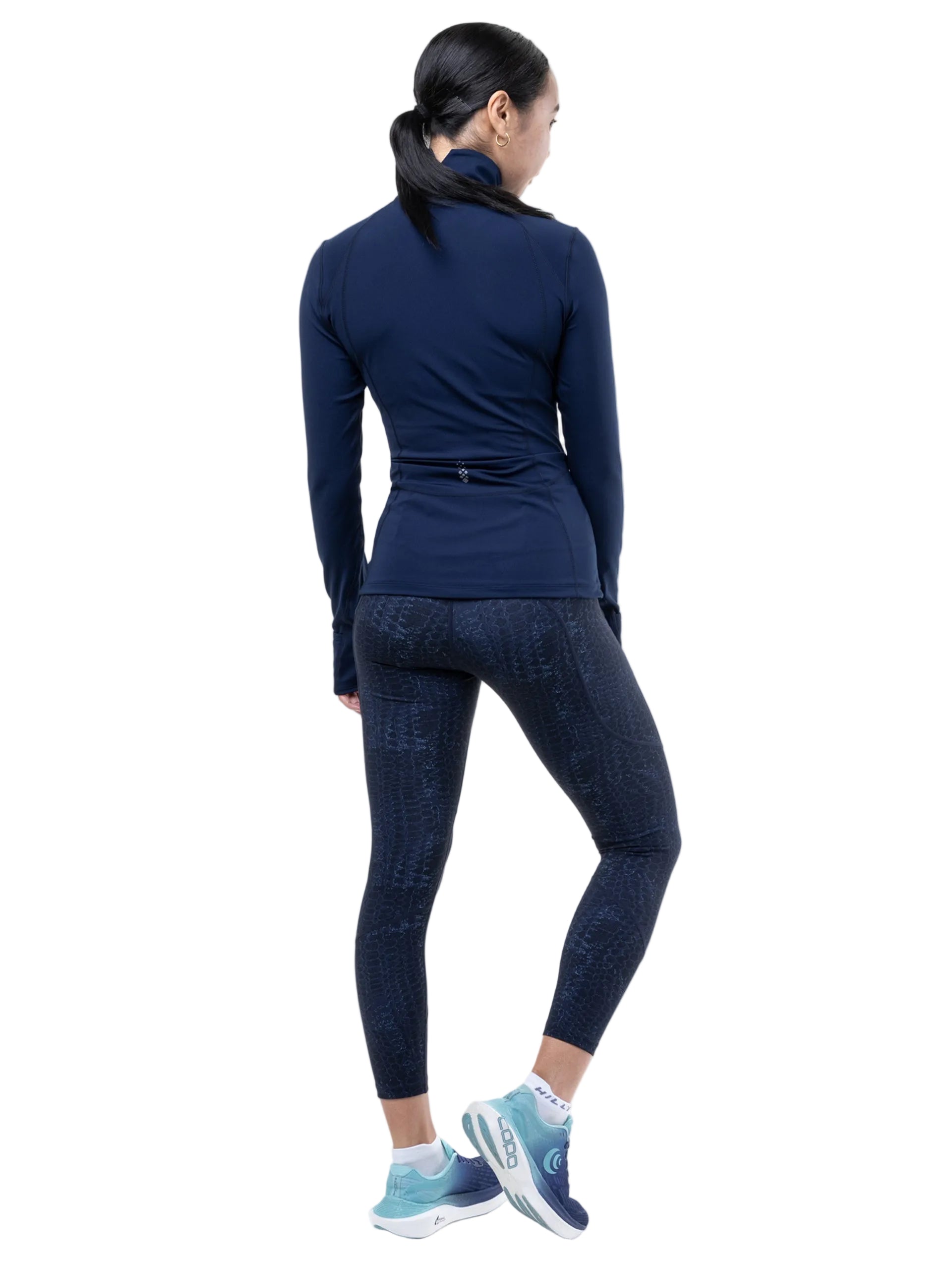 Ronhill Women's Tech 7/8 Tight in Dark Navy/Serpent - detail, 3