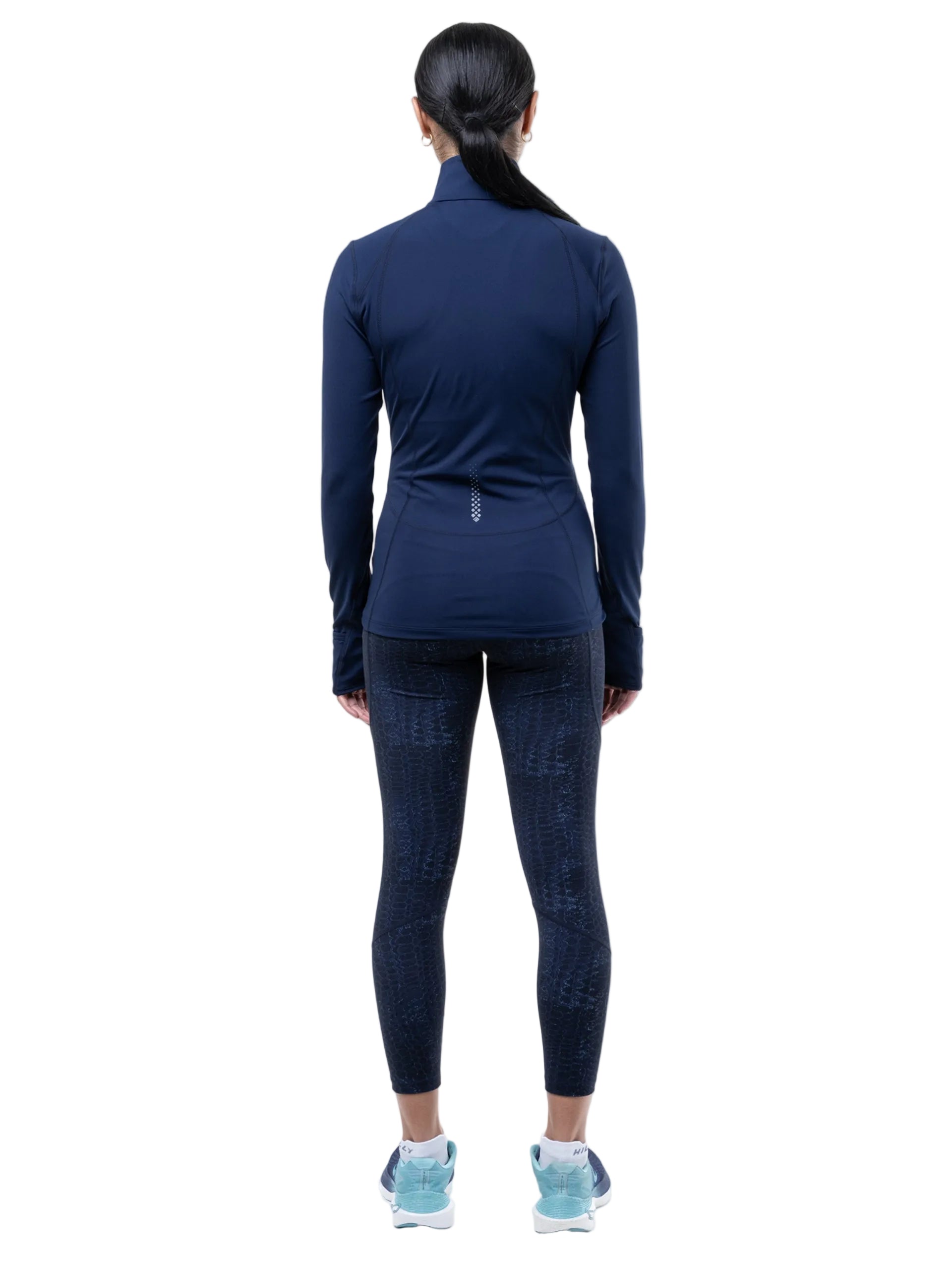 Ronhill Women's Tech 7/8 Tight in Dark Navy/Serpent - detail, 4