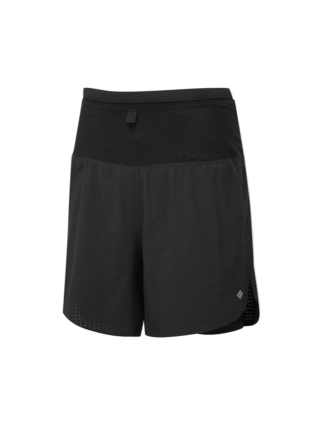 Ronhill Women's Tech All-Terrain 5" Twin Short in All Black - front