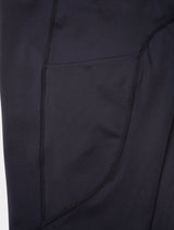 Ronhill Women's Tech Capri in All Black - thigh tuck pocket detail