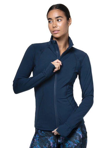 Ronhill Women's Tech Contour Jacket in Dark Navy - front, worn