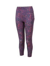 Ronhill Women's Tech Crop Tight Outdoor Action Damson Raindrops- Front