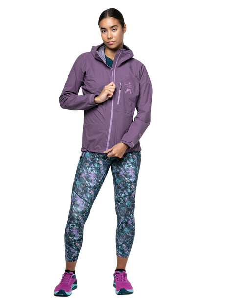 Ronhill Women's Tech GORE-TEX Mercurial Jacket 2 Dark Iris - centre front zip detail, 2