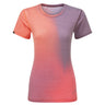 Ronhill Women's Tech Golden Hour S/S Tee Outdoor Action Damson/Sunset Merge - Front