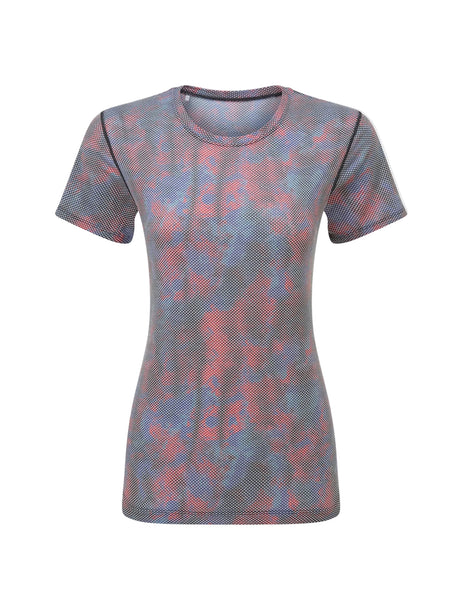 Ronhill Women's Tech Golden Hour S/S Tee Outdoor Action Multi Daydream - Front
