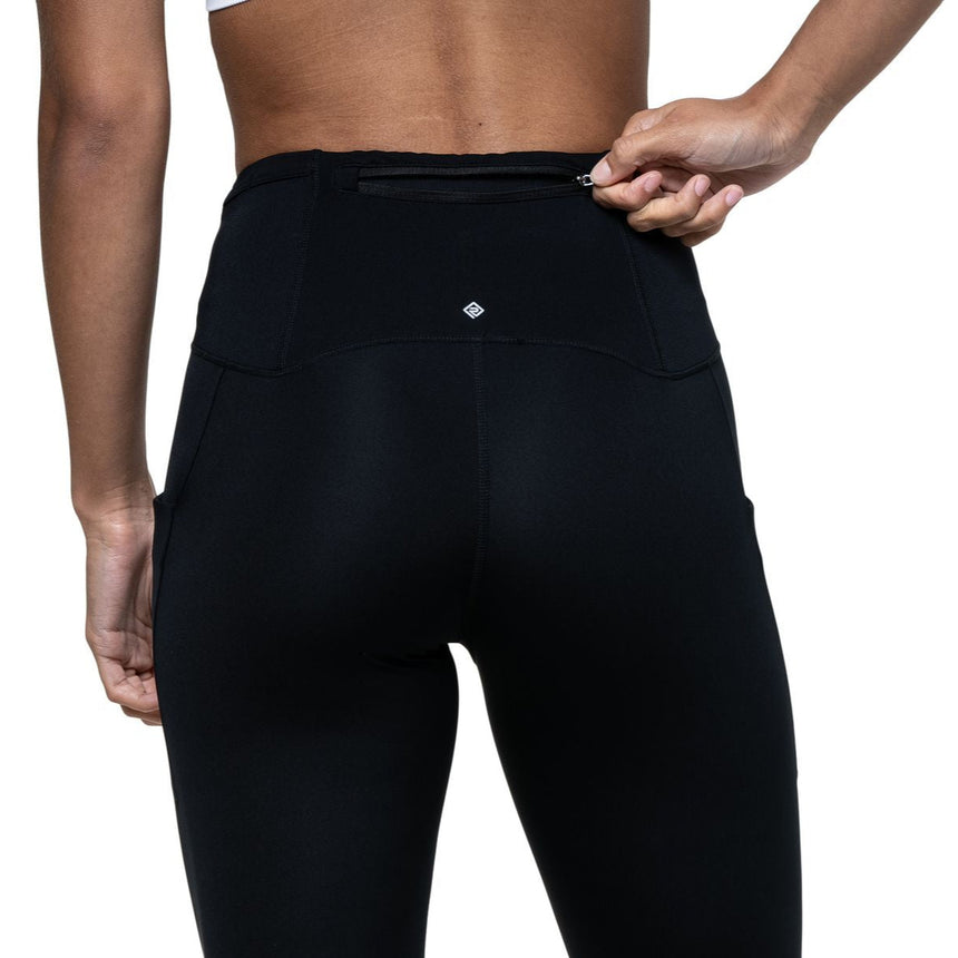 Ronhill Women's Tech Paragon Tight All Black - secure pocket detail