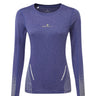 Ronhill Women's Tech Reflect L/S Tee in Deep Ocean/Reflect - front