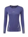 Ronhill Women's Tech Reflect L/S Tee in Deep Ocean/Reflect - front