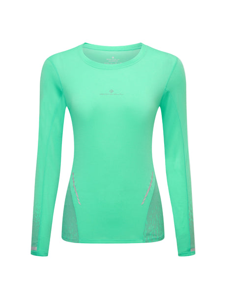 Ronhill Women's Tech Reflect L/S Tee in Florida Marl/Reflect - front