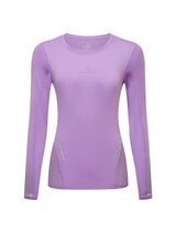 Ronhill Women's Tech Reflect L/S Tee in Iris Marl/Reflect - front