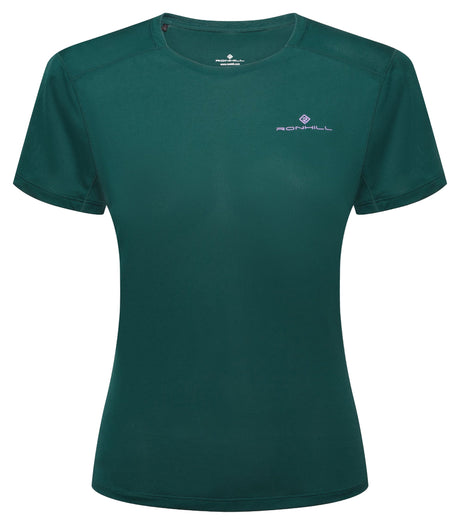 Ronhill Women's Tech S/S Tee in Seaweed/Iris - front