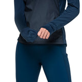 Ronhill Women's Tech Wind-Block 1/2 Zip in Dark Navy/Dusty Tulip - integrated mitt detail