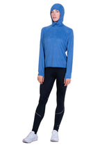 Ronhill Women's Tech Winter Primaloft Hoodie in Lumiere/Sumac - hood up, front, full body, worn
