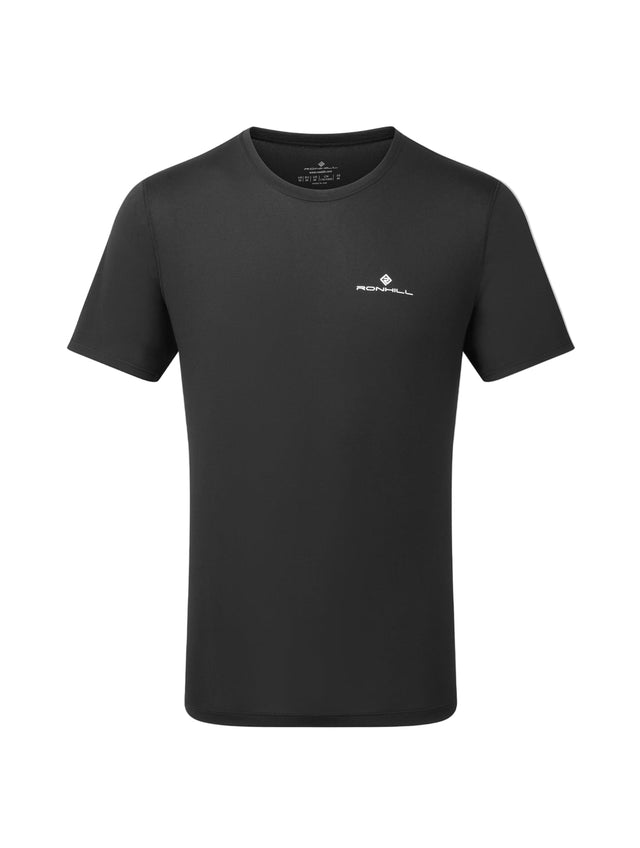 Ronhill Mens Core S/S Tee Outdoor Action Black/Bright White- Front