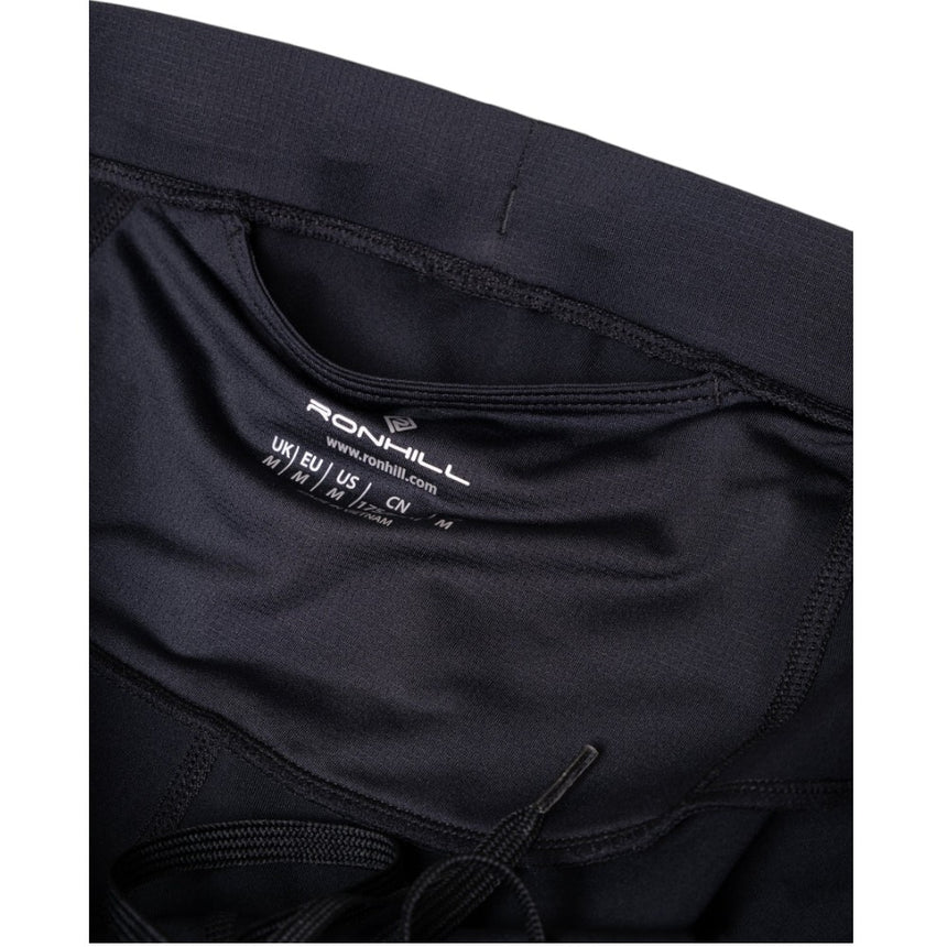 Ronhill Mens Core Stretch Short Outdoor Action All Black- Pouch pocket