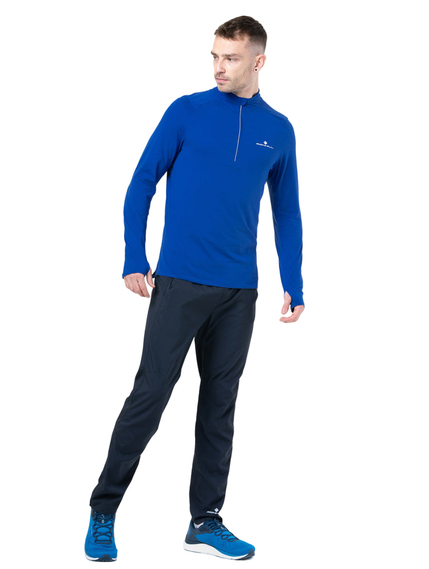 Ronhill Mens Core Trackster Session Pant Outdoor Action Black/Bright White- Front Fit on Model