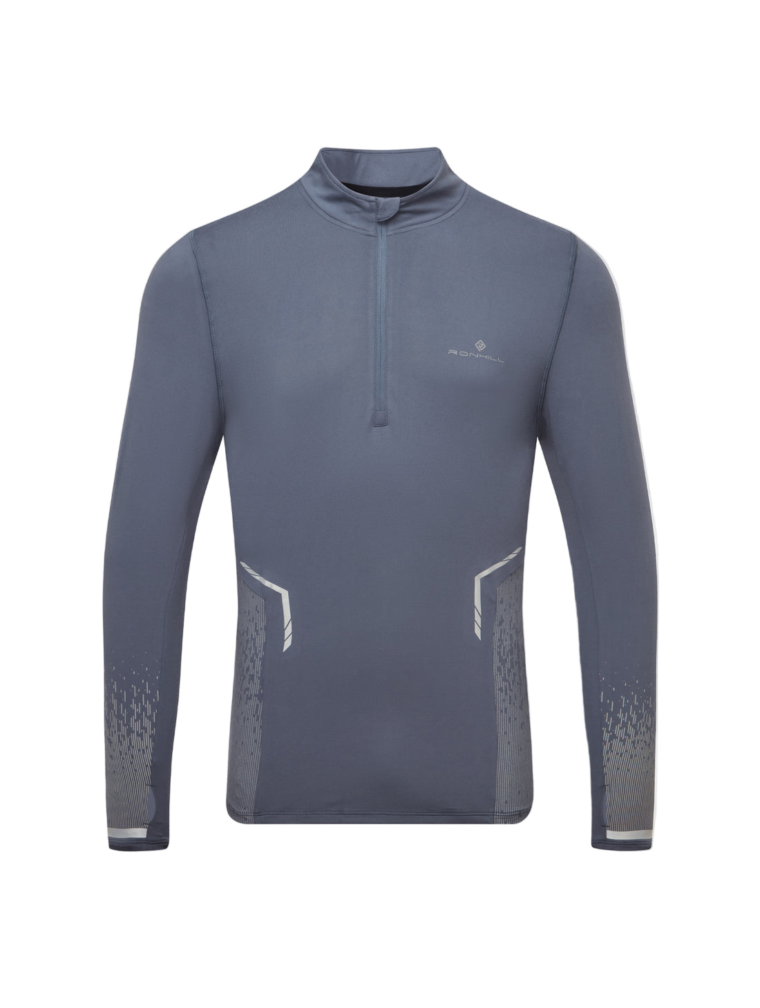 Ronhill Mens Tech Reflect 1/2 Zip Outdoor Action Anchor/Reflect- Front