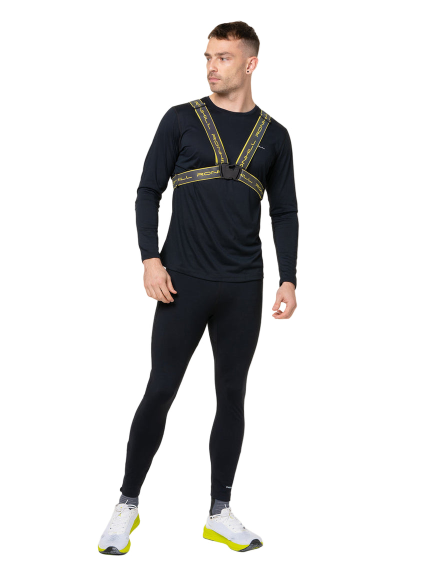 Ronhill Reflect Belt Outdoor Action Fluo Yellow/Reflect- Front Fit on Male Model