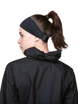 Ronhill Reversible Headband Outdoor Action All Black- Back Fit on Model