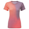 Ronhill Women's Tech Golden Hour S/S Tee Outdoor Action Damson/Sunset Merge- Front