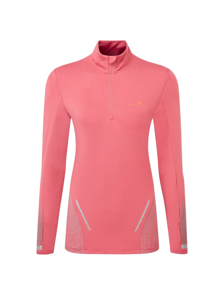 Ronhill Women's Tech Reflect 1/2 Zip Outdoor Action Salsa/Reflect- Front
