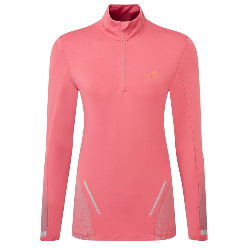 Ronhill Women's Tech Reflect 1/2 Zip Outdoor Action Salsa/Reflect- Front