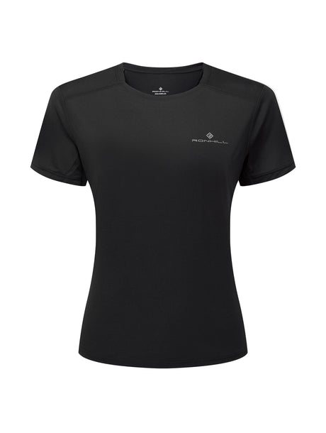 Ronhill Women's Tech S/S Tee Outdoor Action Grape All Black- Front