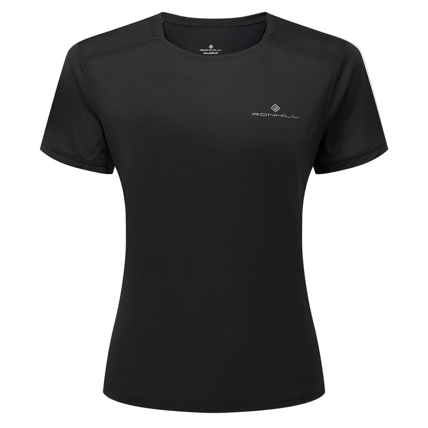 Ronhill Women's Tech S/S Tee Outdoor Action Grape All Black- Front