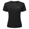 Ronhill Women's Tech S/S Tee Outdoor Action Grape All Black- Front
