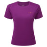 Ronhill Women's Tech S/S Tee Outdoor Action Grape Juice/Saffron- Front