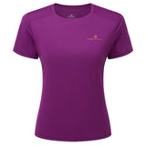Ronhill Women's Tech S/S Tee Outdoor Action Grape Juice/Saffron- Front