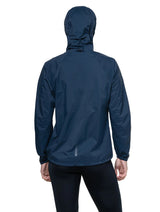 Ronhill Women's Tech Storm Jacket Outdoor Action Dark Navy- Back fit on Model