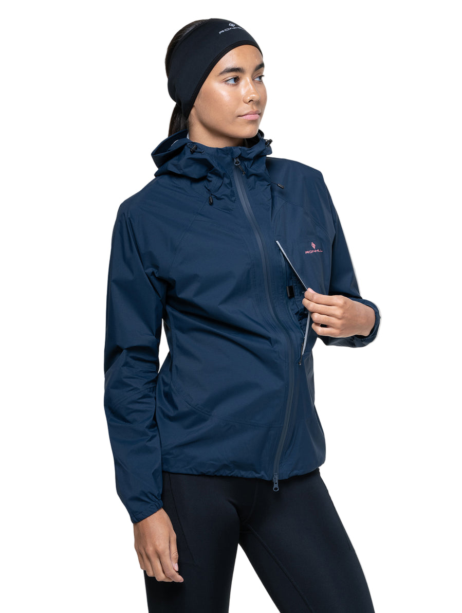 Ronhill Women's Tech Storm Jacket Outdoor Action Dark Navy- Chest Pocket