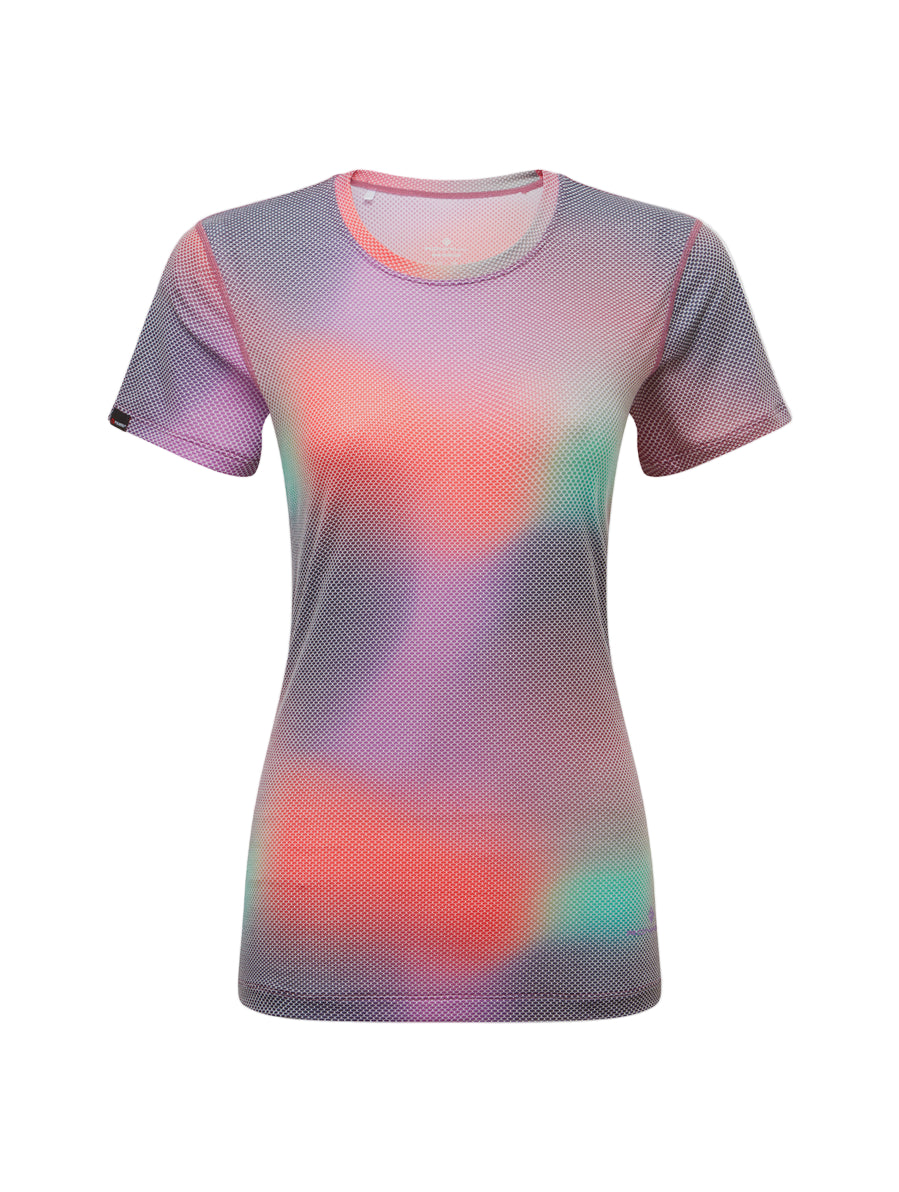 Ronhill Women's Tech Golden Hour S/S Tee Outdoor Action Multi Glow - Front