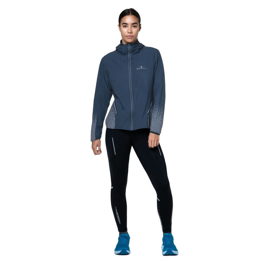 Ronhill Womens Tech Reflect Jacket Outdoor Action Dark Navy/Reflect- Front Fit