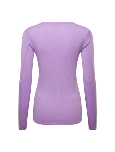 Ronhill Women's Tech Reflect L/S Tee Outdoor Action Iris Marl/Reflect- Back