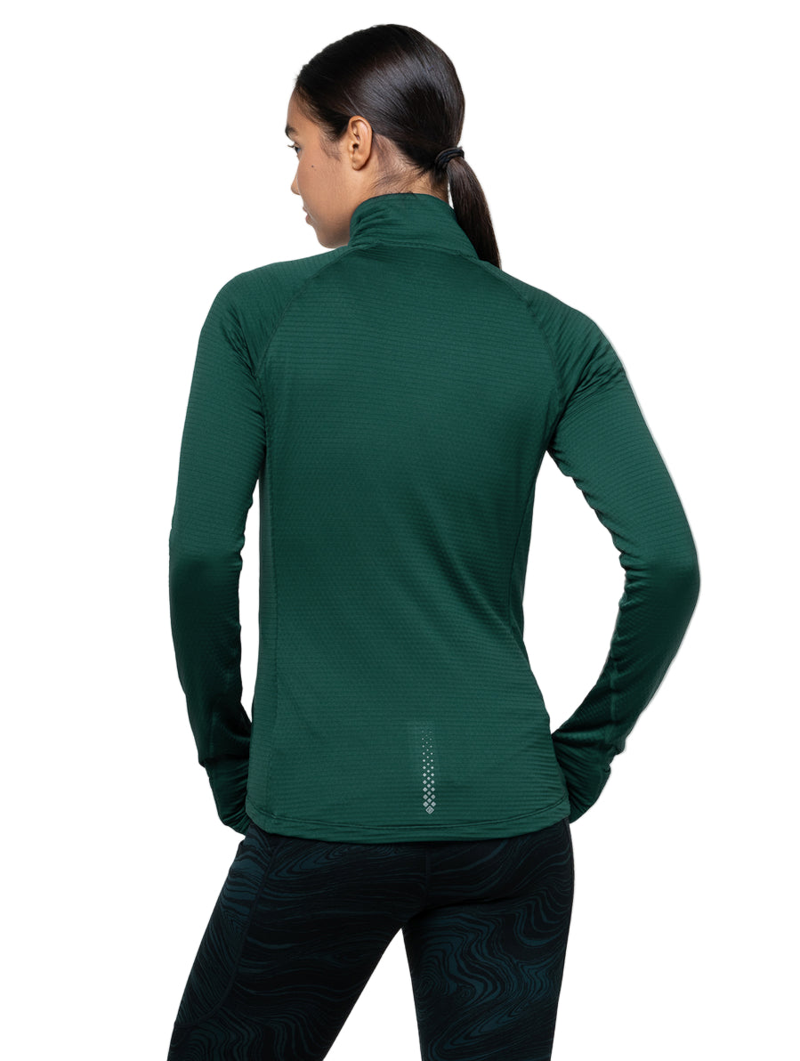 Ronhill Women's Tech Winter 1/2 Zip Outdoor Action Seaweed/Iris- Back fit