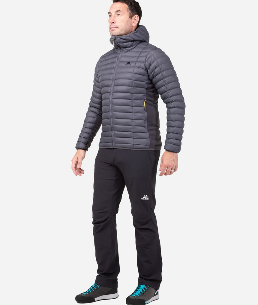 Mountain Equipment Particle Hooded Men's Jacket Outdoor Action Anvil/Obsidian- side fit on model