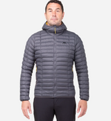 Mountain Equipment Particle Hooded Men's Jacket Outdoor Action Anvil/Obsidian- front fit on model